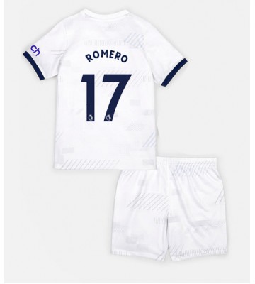 Lacne Dětský Futbalové dres Tottenham Hotspur Cristian Romero #17 2023-24 Krátky Rukáv - Domáci (+ trenírky)